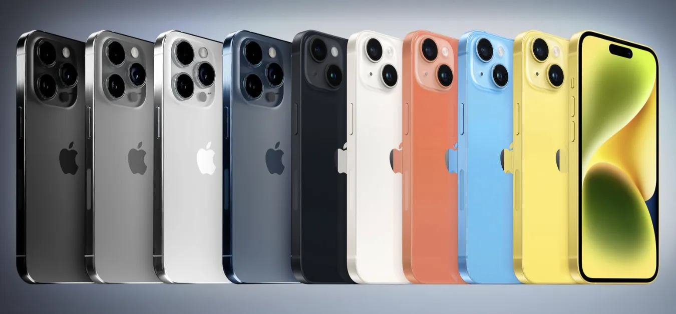 iPhone 15 appearance options in different colors