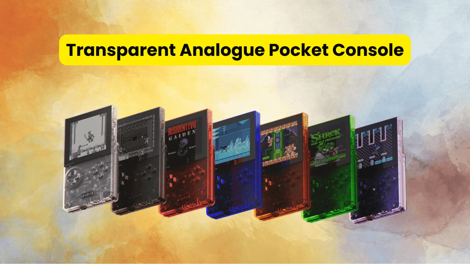 Transparent Analogue Pocket Console in 7 colors