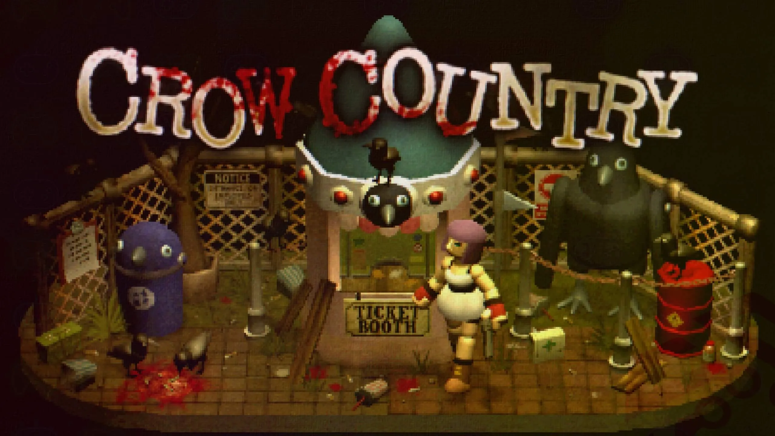 Pixel Key Art of Crow Country game