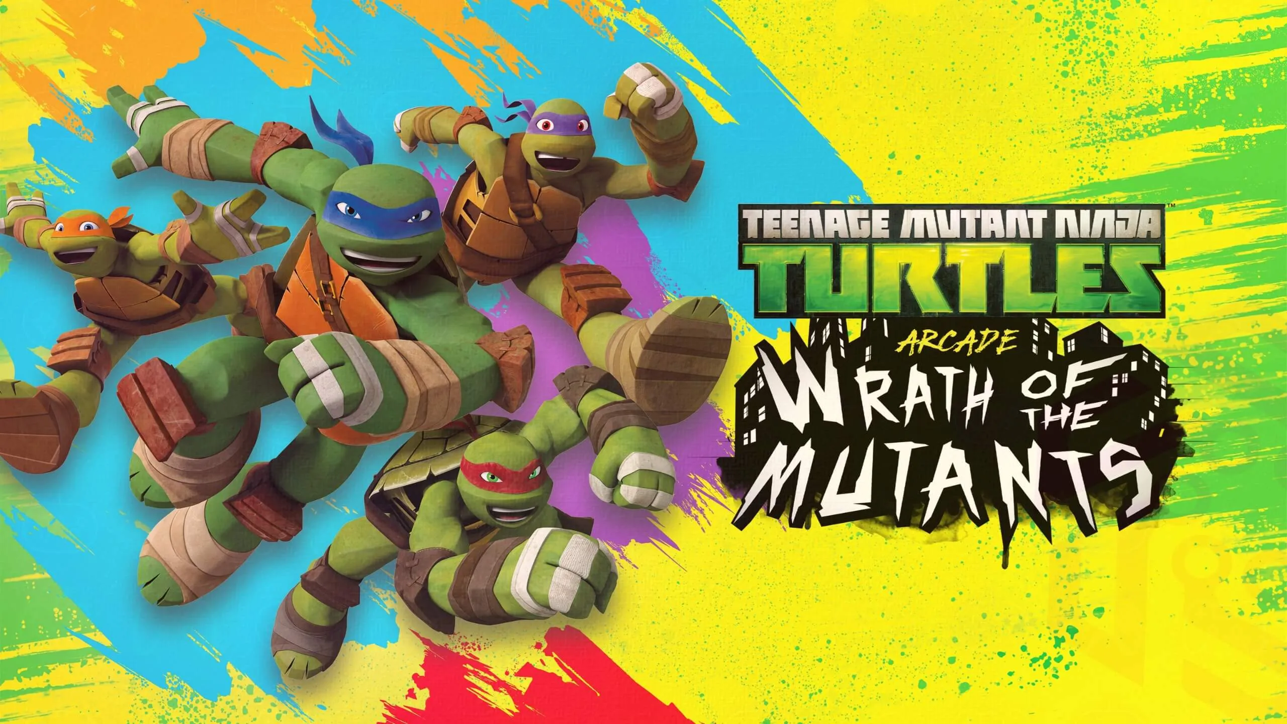 Game keyart with four turtles from TMNT