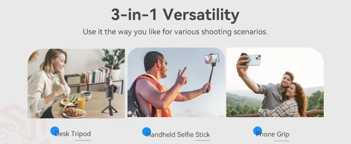 Ulanzy JJ02 selfie stick features versality