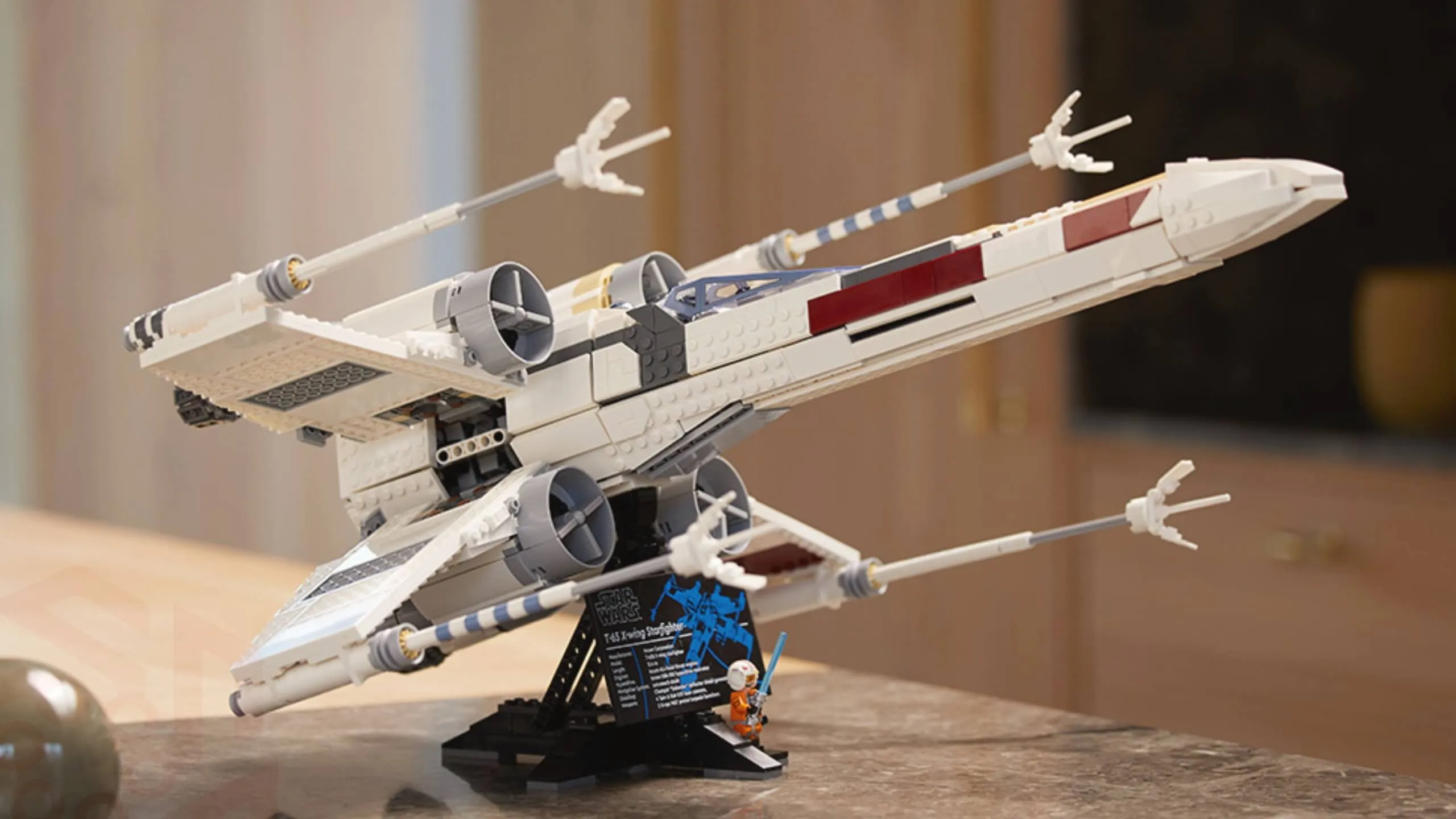 X-Wing Fighter on the stand at the table
