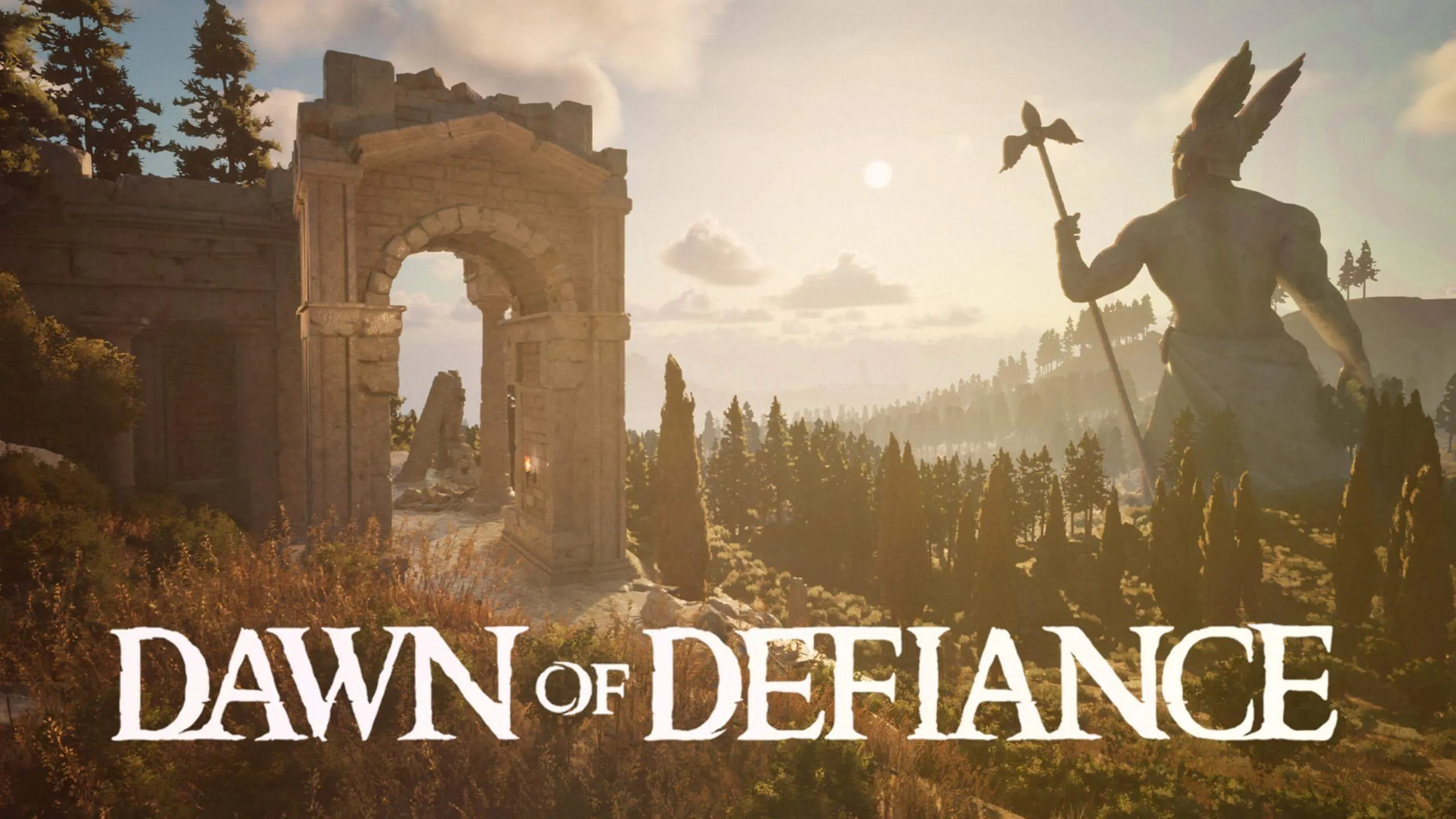 Dawn of Defiance key art with logo