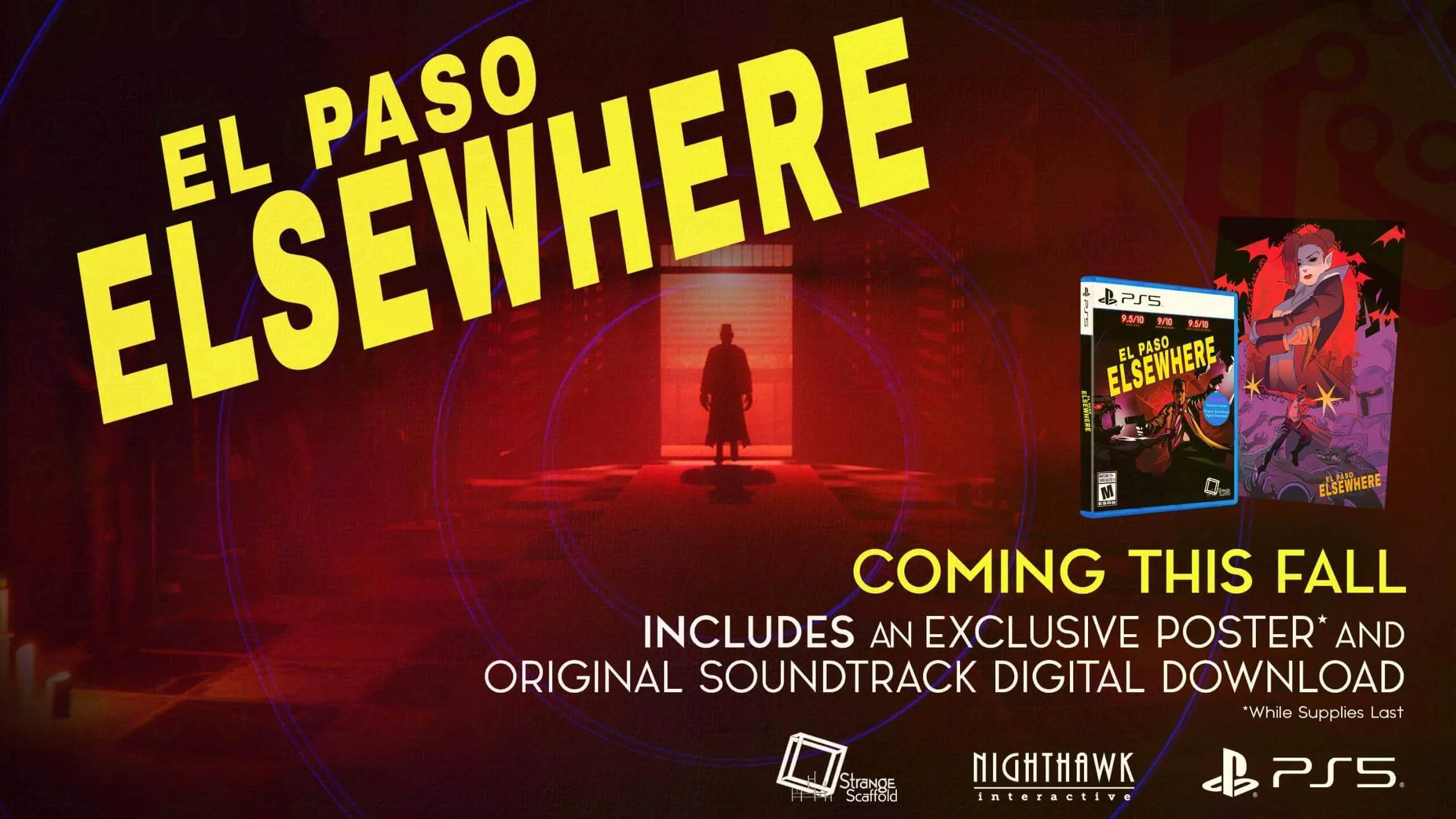 El Paso, Elsewhere preorder offer with front side of the PS5 box and poster