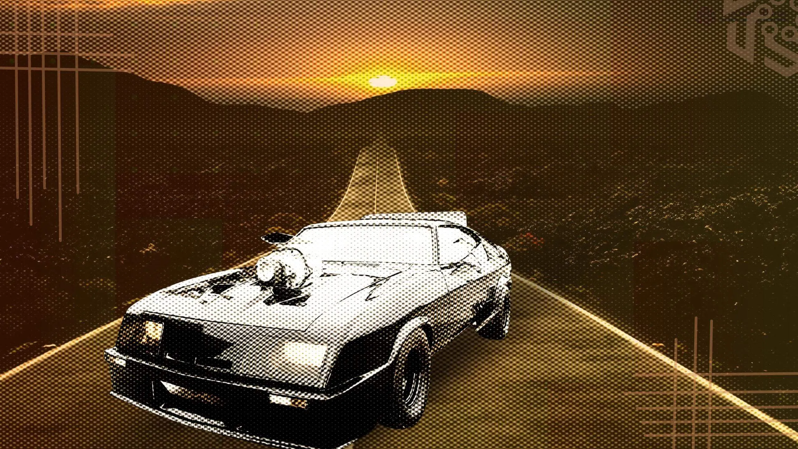 Mad Max Interceptor Ford XB Falcon GT in pop art style on the road