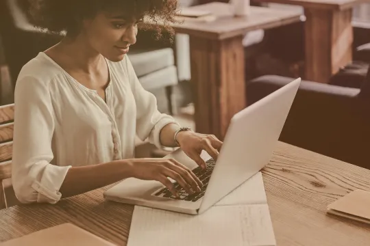 Girl developer with laptop