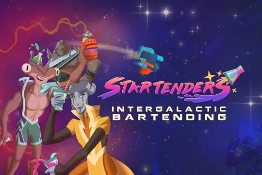 Startenders on the cosmic style background