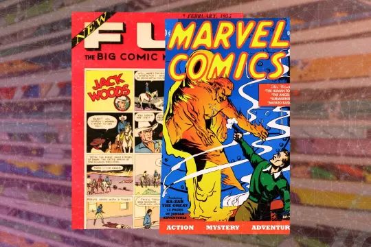 Comic covers New Fun & Marvel Comics
