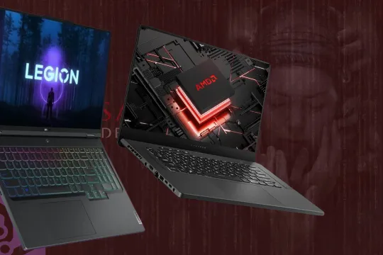 2 top laptop on the dark background