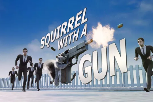 Squirrel with a gun and agents keyart