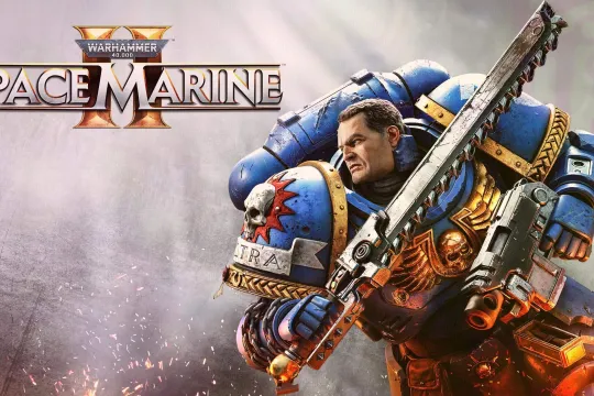 Space Marine keyart with logo