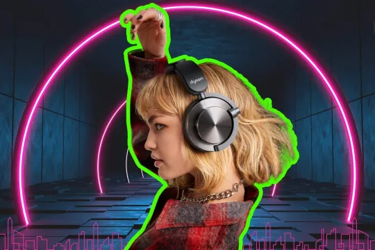 Blonde hair girl in Dyson OnTrac™ Headphones