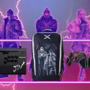 PDP gaming accessories with Tekken 8 heroes behind