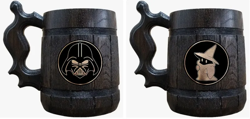 Wooden beer mugs image