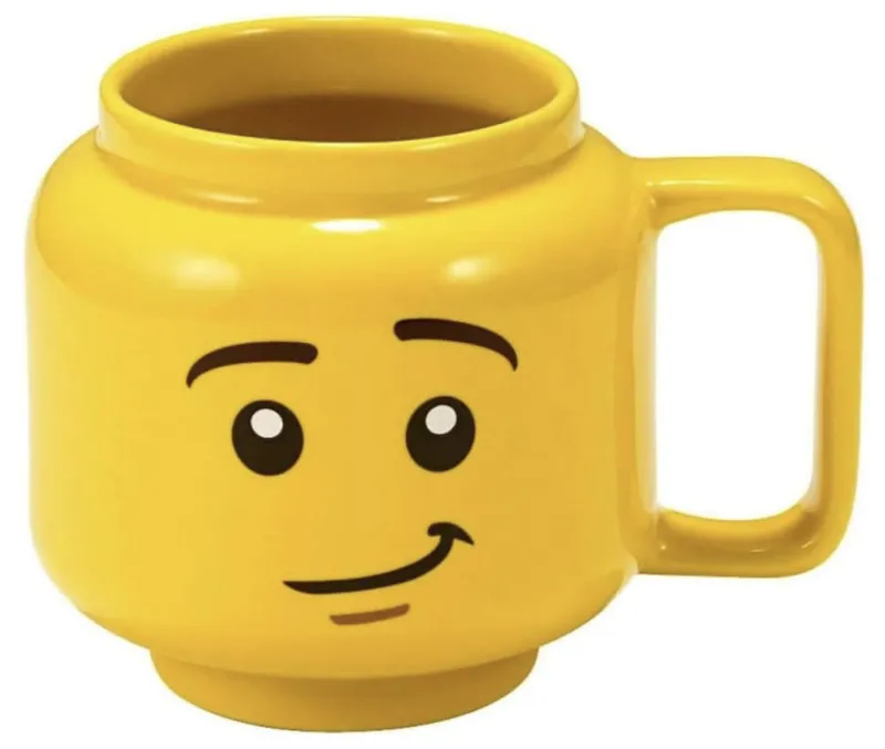 Lego character head mug