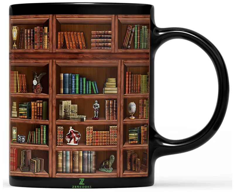 Library Bookshelf Book Lovers Coffee image