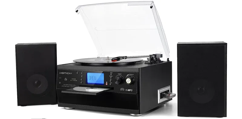 DIGITNOW Bluetooth Record Player Black