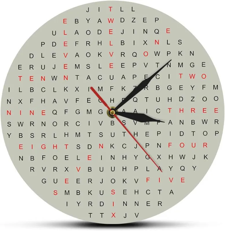 Word Search Novelty Wall Clock