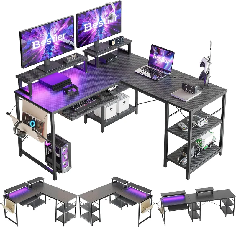 Bestier L Shaped Gaming Desk