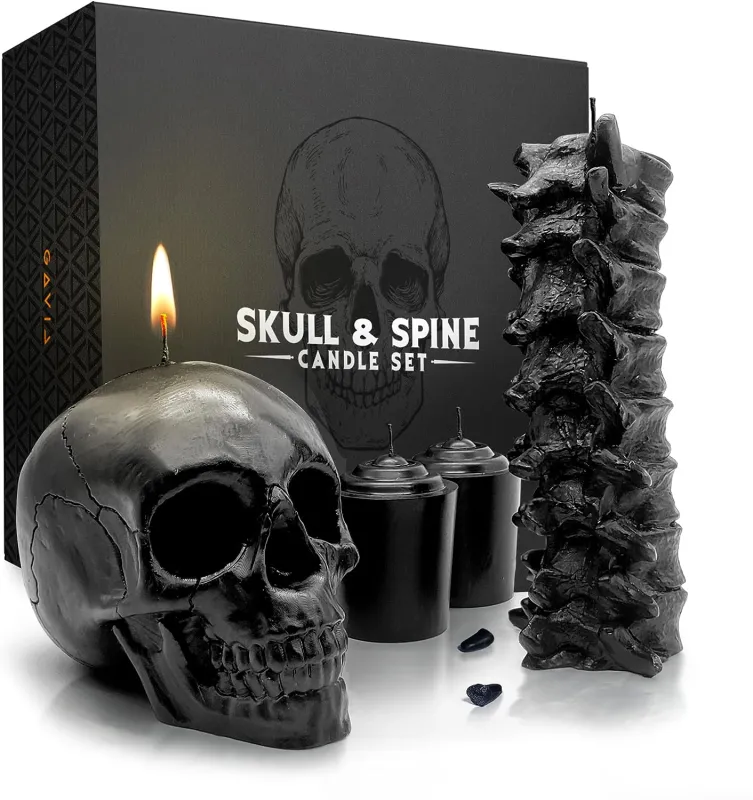 Black Skull Candle