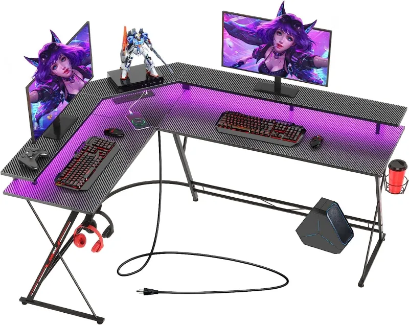 SEVEN WARRIOR L Shaped Gaming Desk