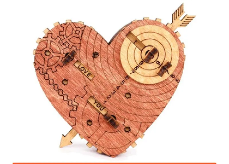 iDventure 3D Heart Wooden Puzzle Box