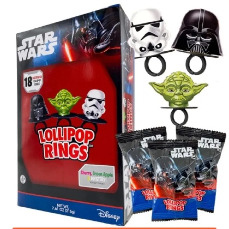 Star Wars Candy Lollipop Rings card