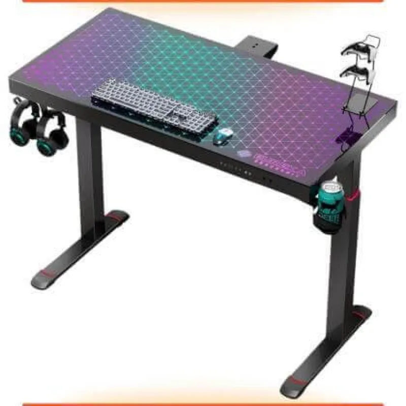 EUREKA ERGONOMIC RGB Glass Gaming Desk product card